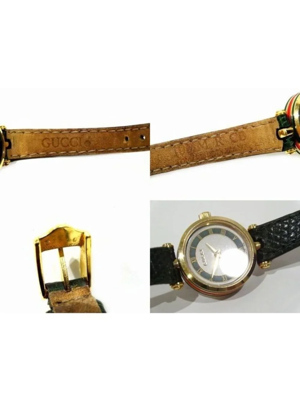 Gucci Watch Antique Quartz Round Dial Sherry Line Leather